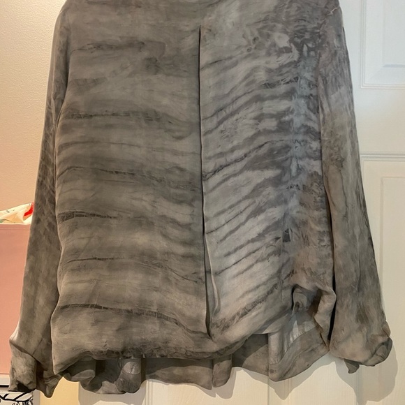 Raquel Allegra / Swing Tie Dye Coat Jacket grey Shibori 2 large L - Picture 5 of 8